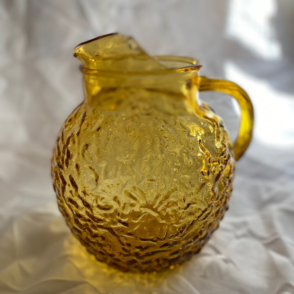 Vintage amber glass pitcher